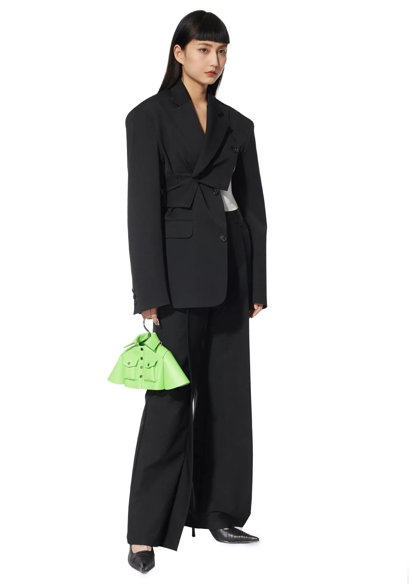 Black Double Wear Blazer Jacket