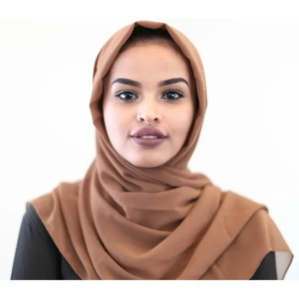 Classic Chiffon Hijab - Caramel