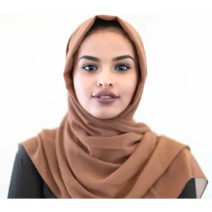 Classic Chiffon Hijab - Caramel