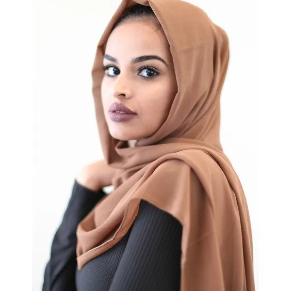 Classic Chiffon Hijab - Caramel