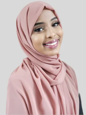Classic Chiffon Hijab - Dark Stone Pink