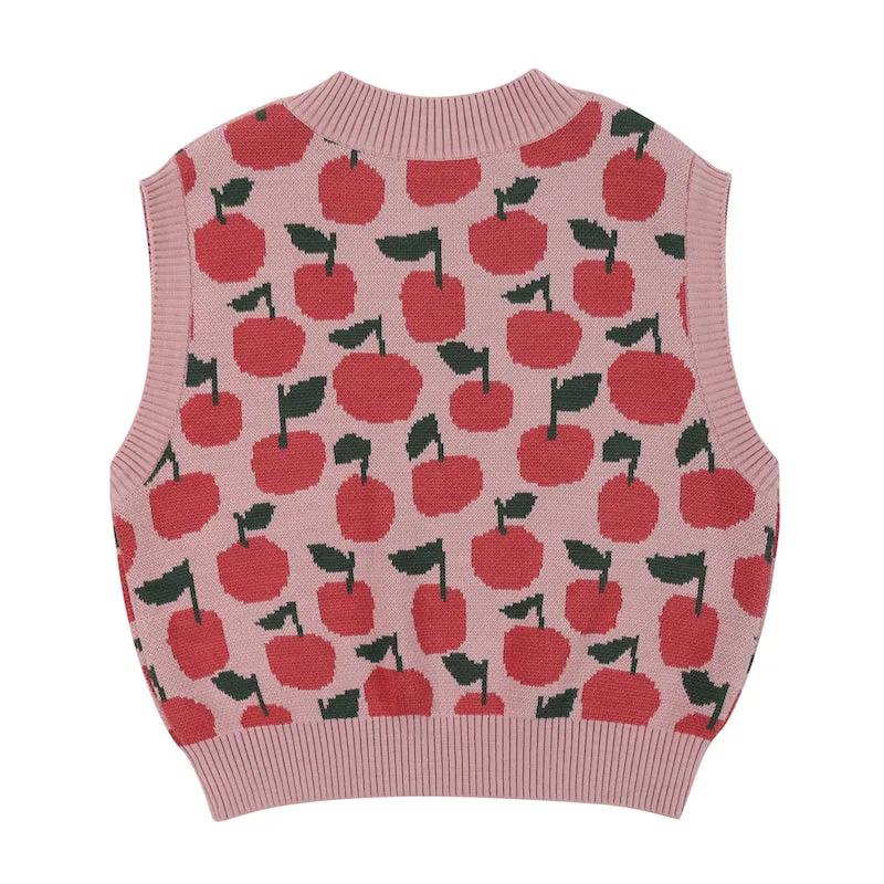 Jelly Mallow Apple Jacquard Vest