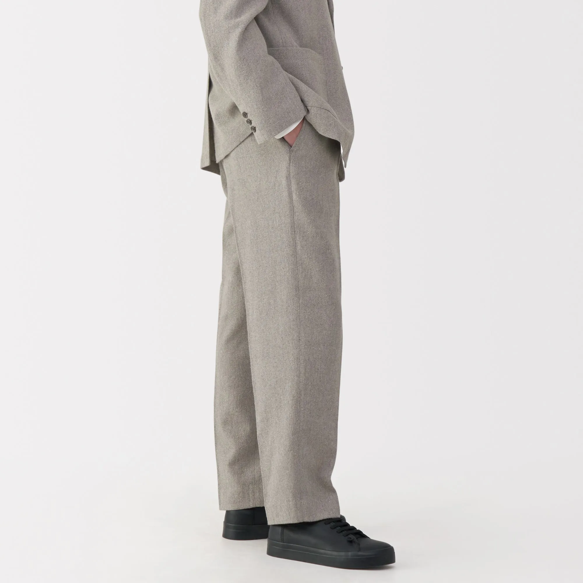 Labo Men's Linen Blend Wool Straight Pants