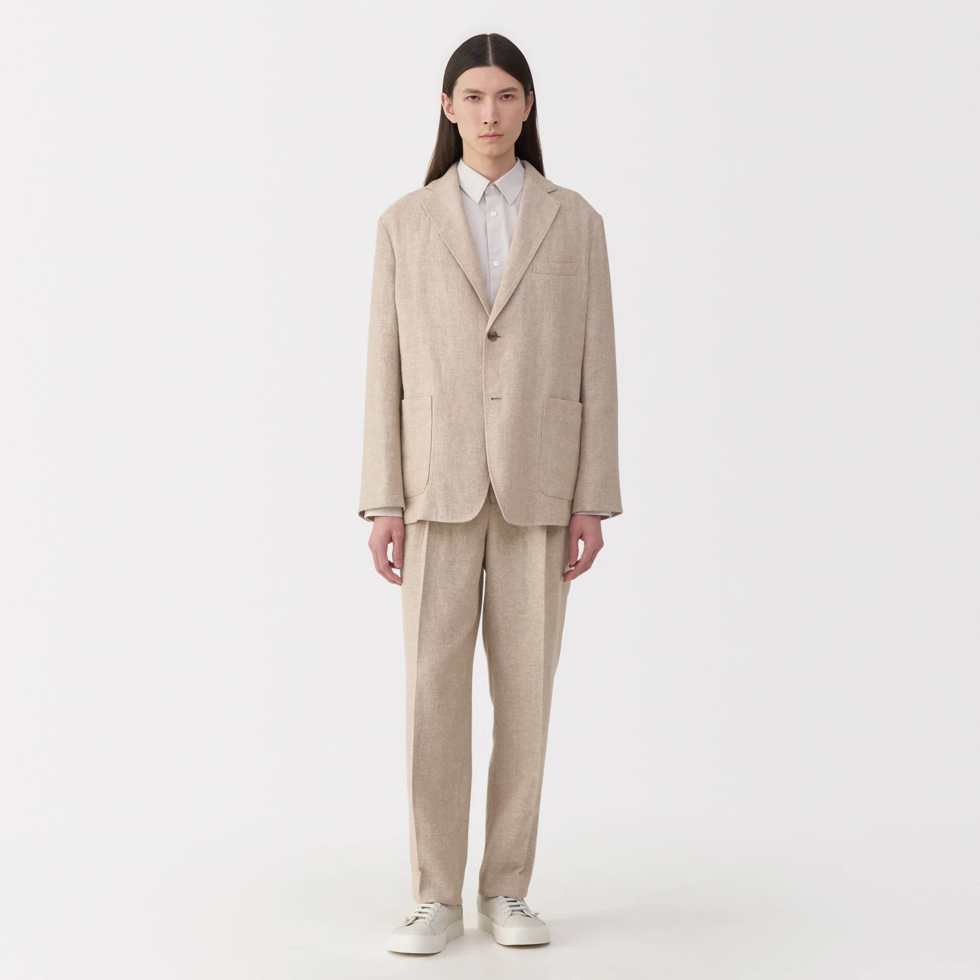 Labo Men's Linen Blend Wool Straight Pants