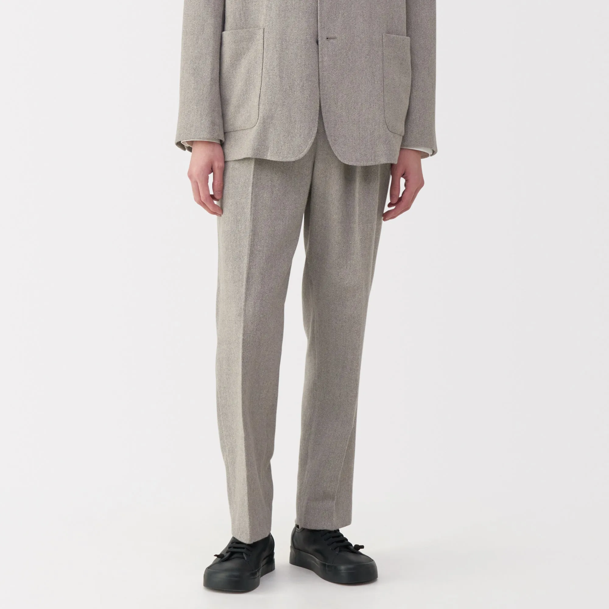 Labo Men's Linen Blend Wool Straight Pants
