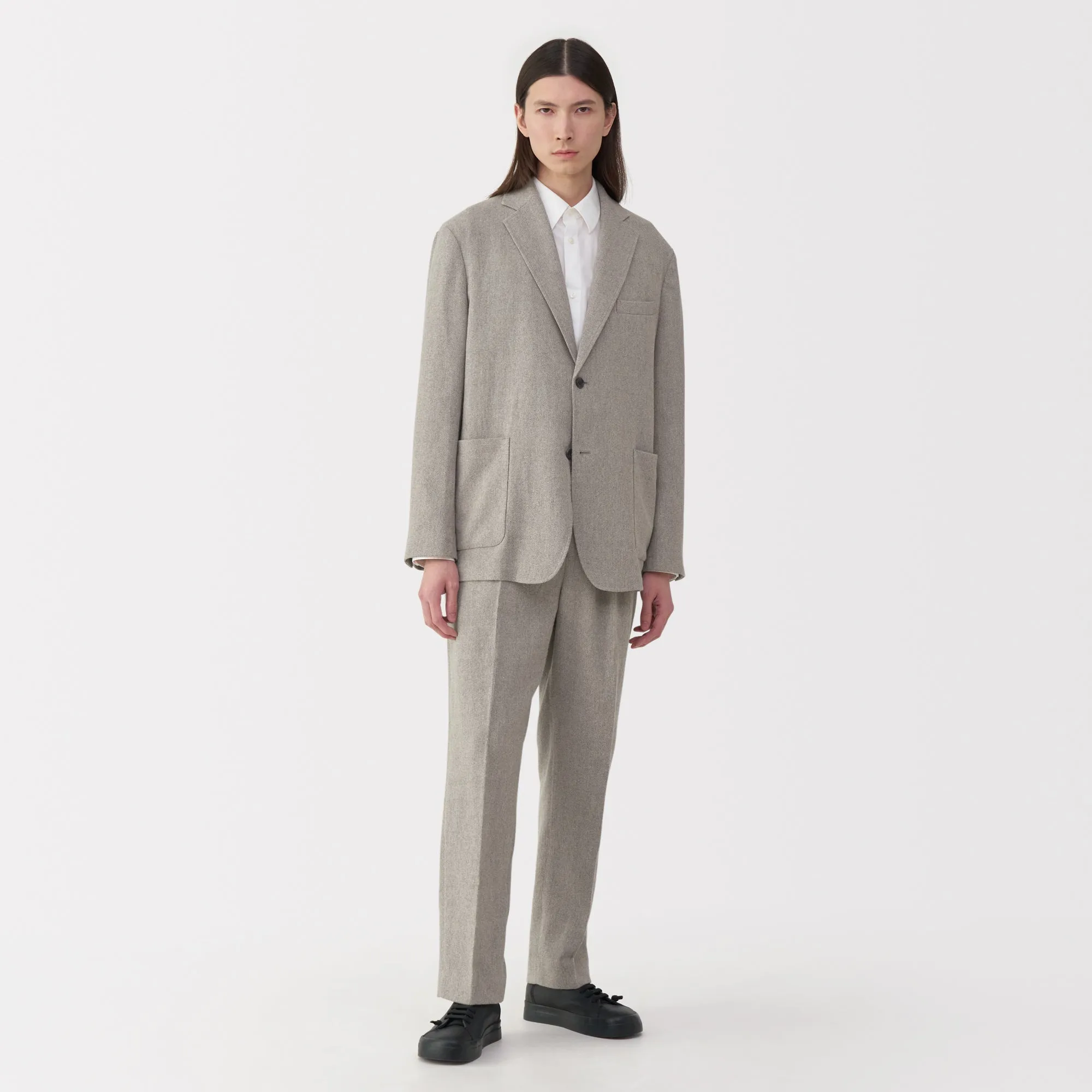 Labo Men's Linen Blend Wool Straight Pants