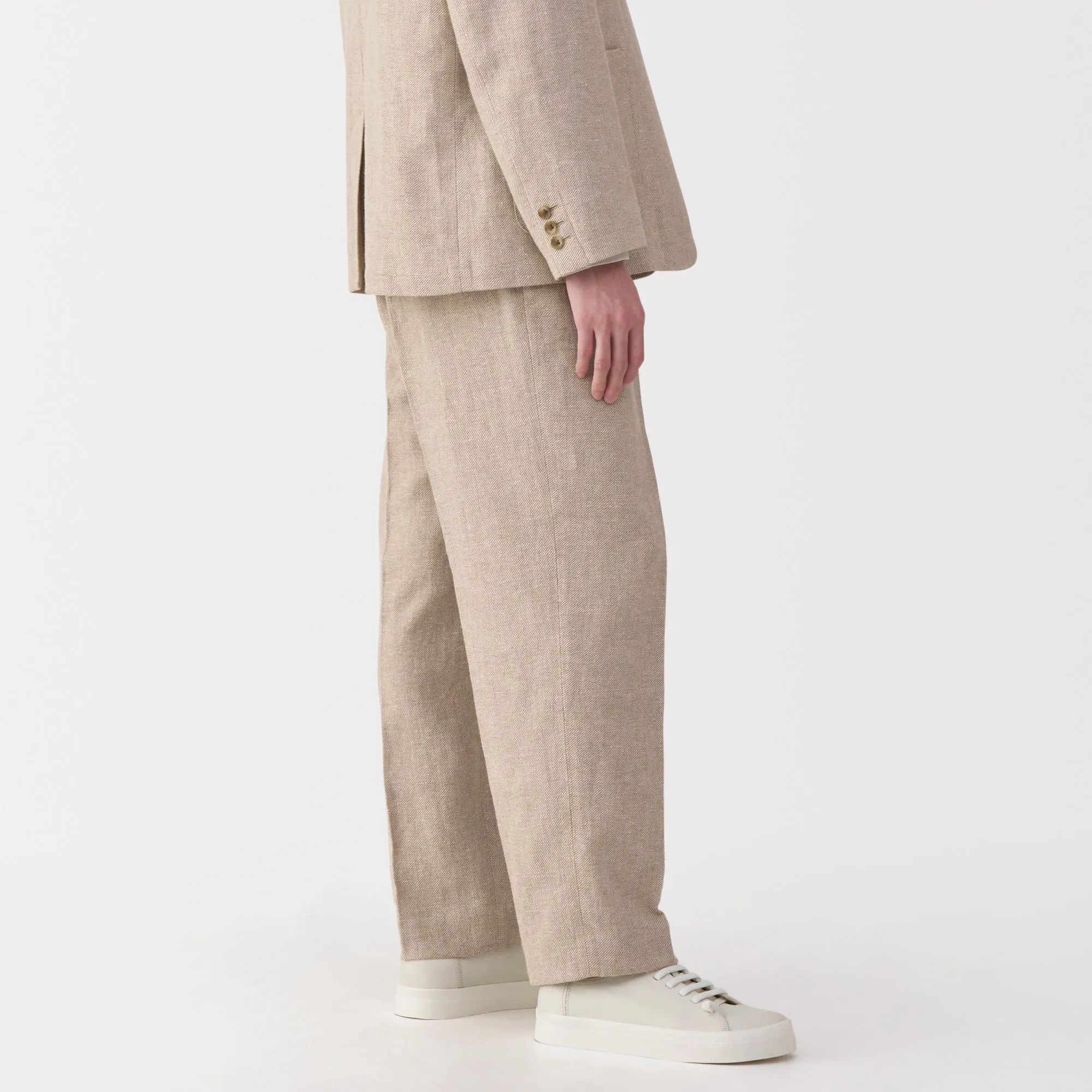 Labo Men's Linen Blend Wool Straight Pants