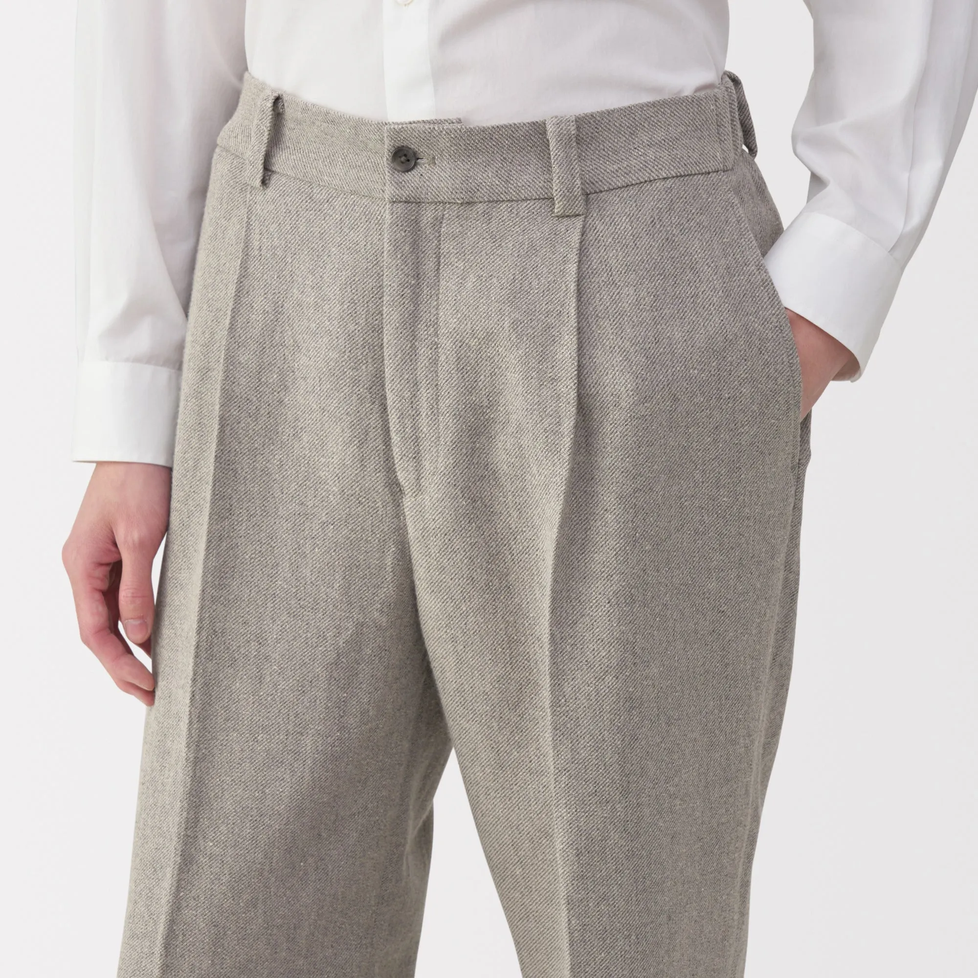 Labo Men's Linen Blend Wool Straight Pants