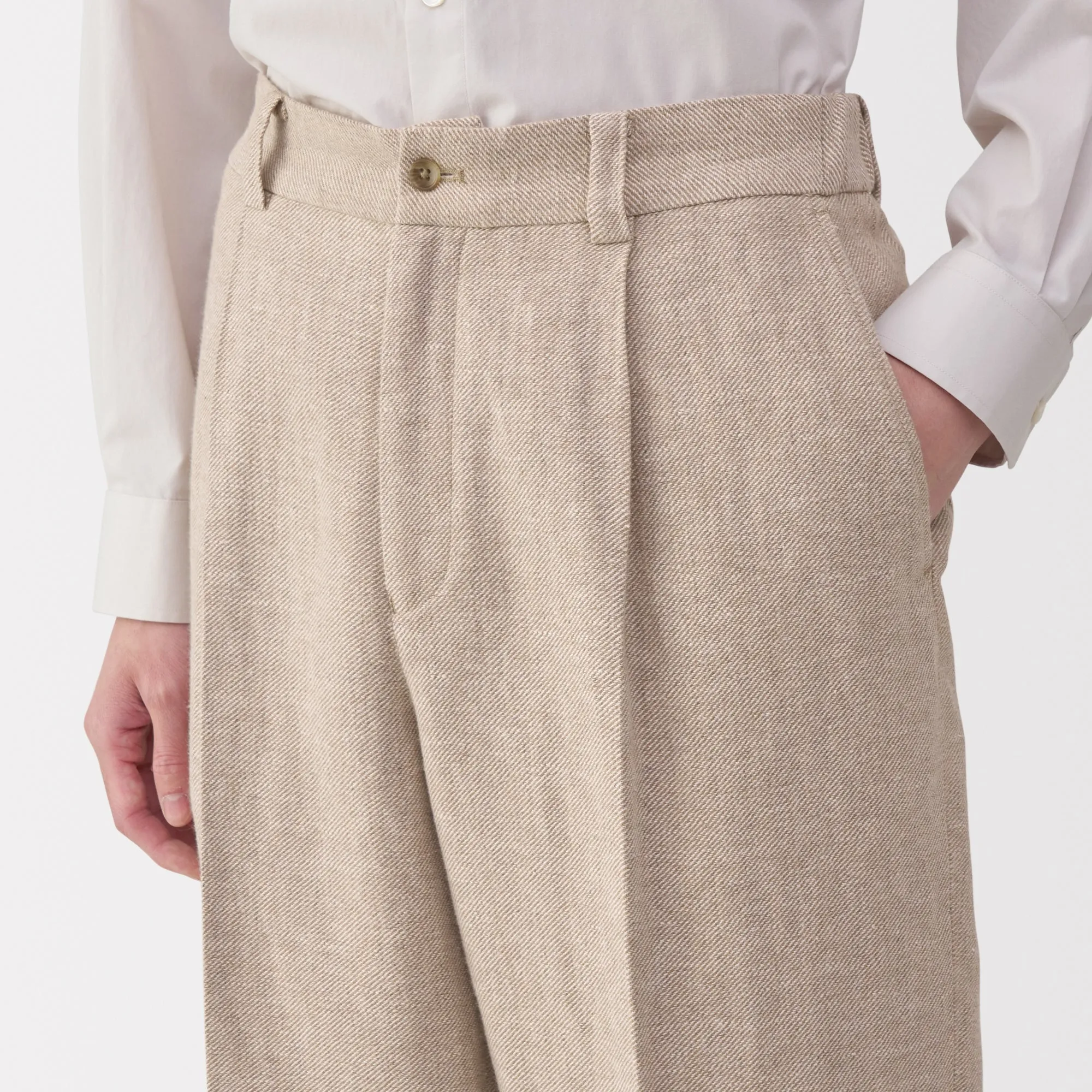 Labo Men's Linen Blend Wool Straight Pants