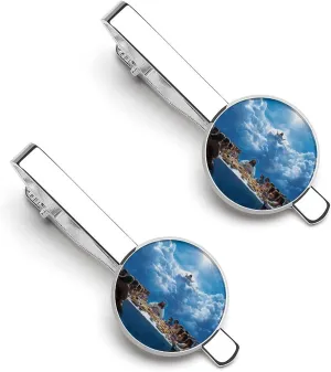 Last Supper Men's Tie Clips Classic Silver Tack Pins Shirt Cufflinks Suit Accessories for Business Wedding Anniversary