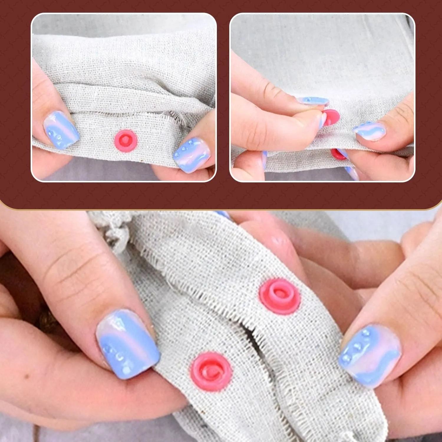Mandala Crafts Plastic Snaps for Clothing - No-Sew Plastic Snap Buttons - Snap Button Kit - Snap Fastener Kit with Tools for Fabric Sewing Clothes