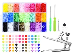 Mandala Crafts Plastic Snaps for Clothing - No-Sew Plastic Snap Buttons - Snap Button Kit - Snap Fastener Kit with Tools for Fabric Sewing Clothes