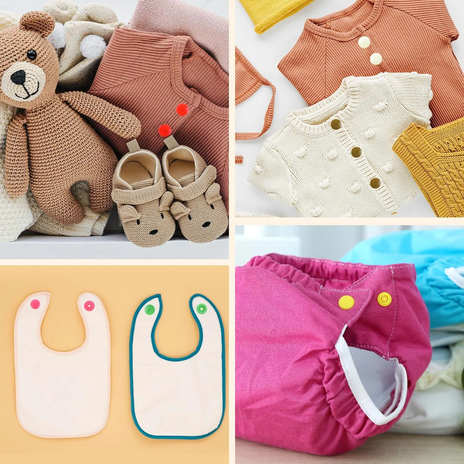 Mandala Crafts Plastic Snaps for Clothing - No-Sew Plastic Snap Buttons - Snap Button Kit - Snap Fastener Kit with Tools for Fabric Sewing Clothes
