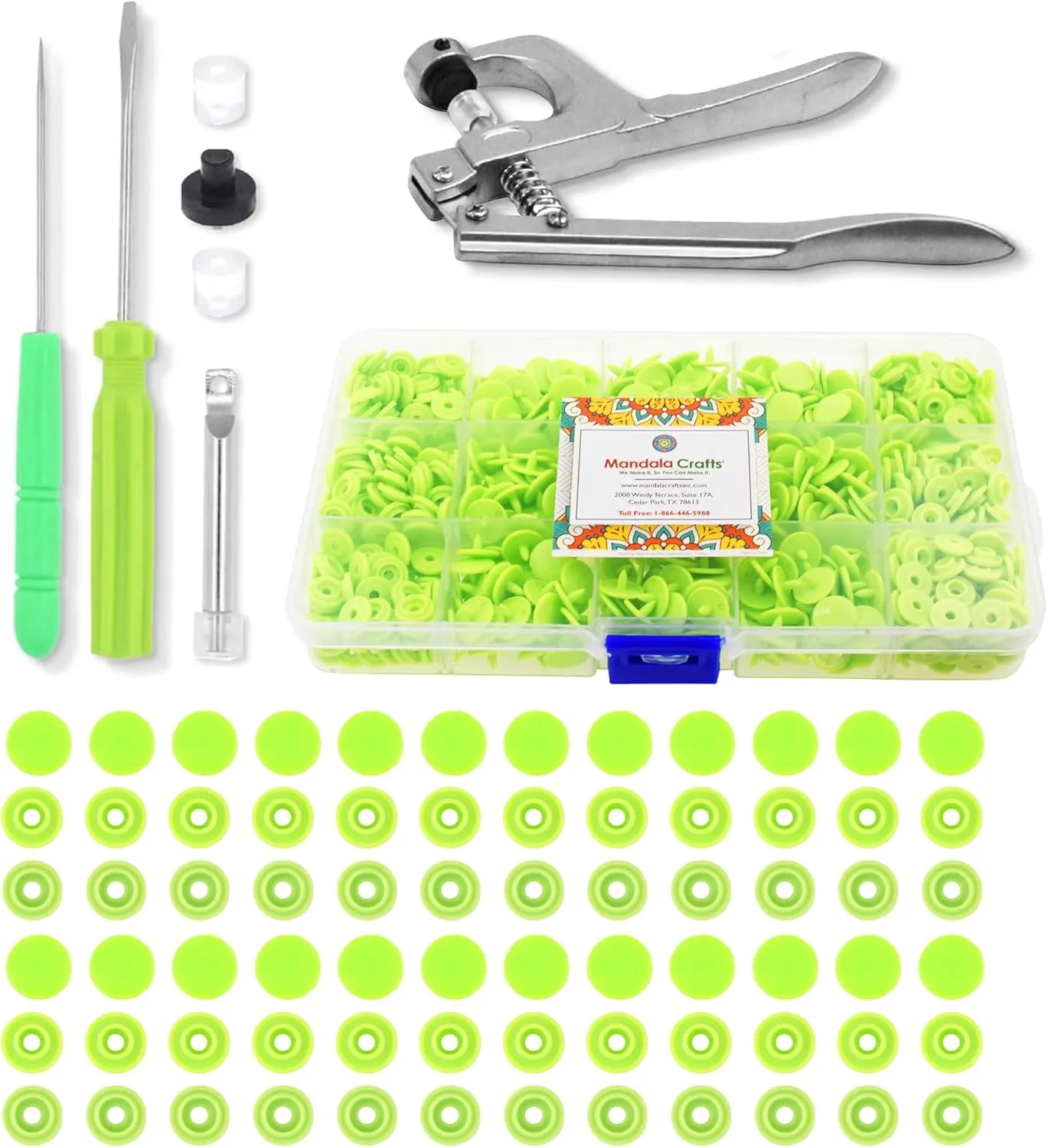 Mandala Crafts Plastic Snaps for Clothing - No-Sew Plastic Snap Buttons - Snap Button Kit - Snap Fastener Kit with Tools for Fabric Sewing Clothes