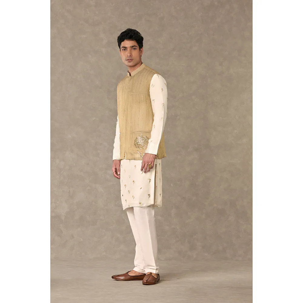 Masaba Gold Tissue Embroidered Nehru Jacket