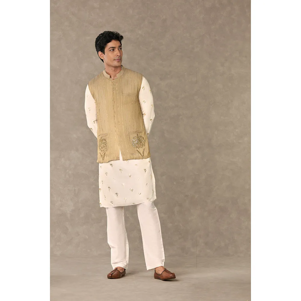 Masaba Gold Tissue Embroidered Nehru Jacket