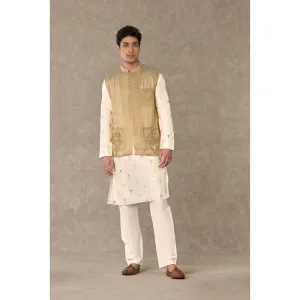 Masaba Gold Tissue Embroidered Nehru Jacket