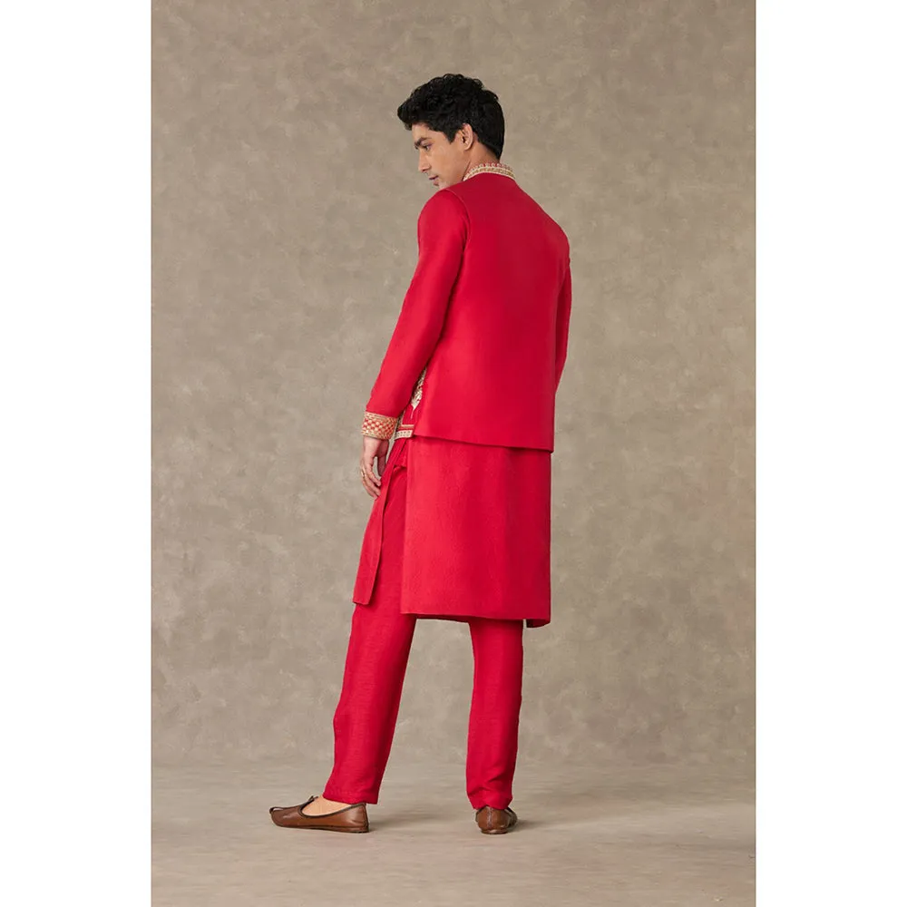 Masaba Red Anar Embroidered Nehru Jacket
