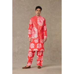 Masaba Red Nurvi Sitara Floral Nehru Jacket