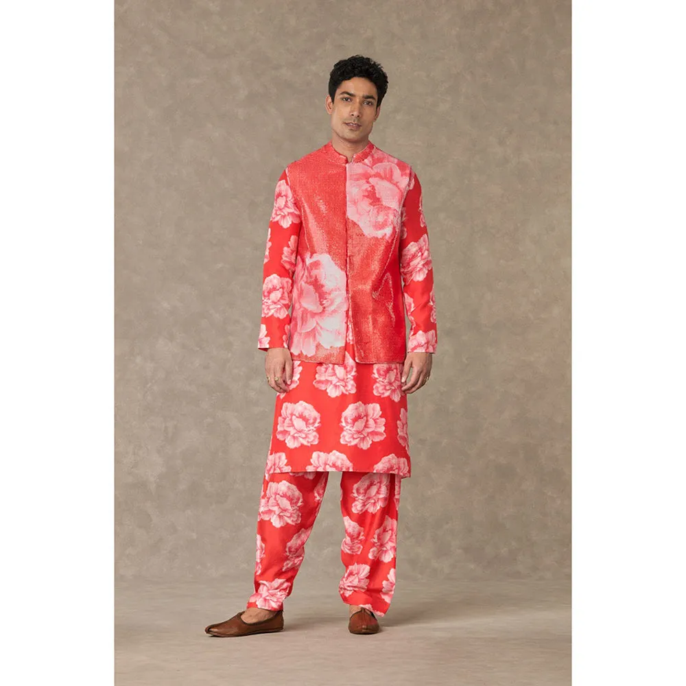 Masaba Red Nurvi Sitara Floral Nehru Jacket