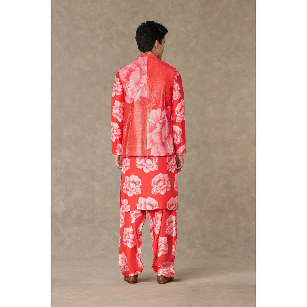 Masaba Red Nurvi Sitara Floral Nehru Jacket