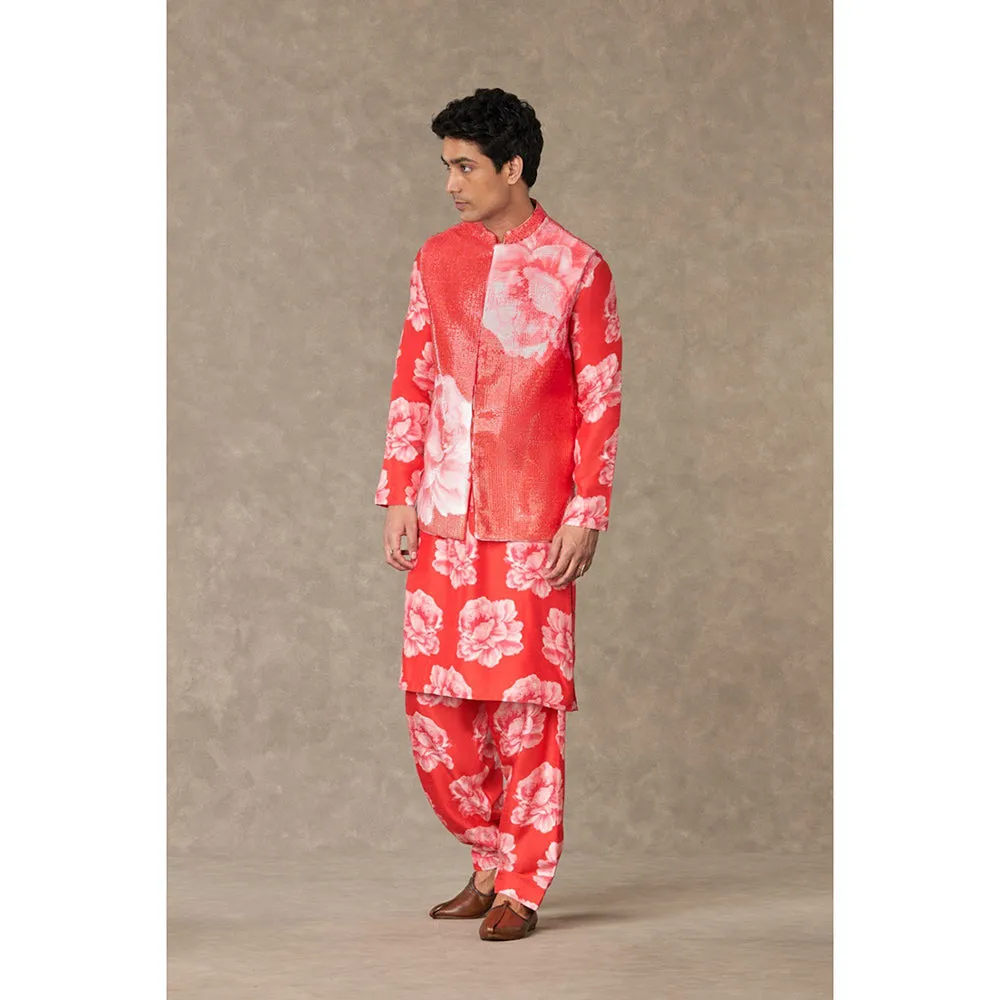 Masaba Red Nurvi Sitara Floral Nehru Jacket