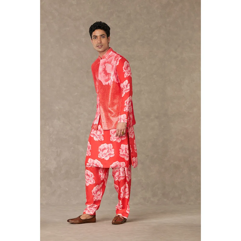 Masaba Red Nurvi Sitara Floral Nehru Jacket
