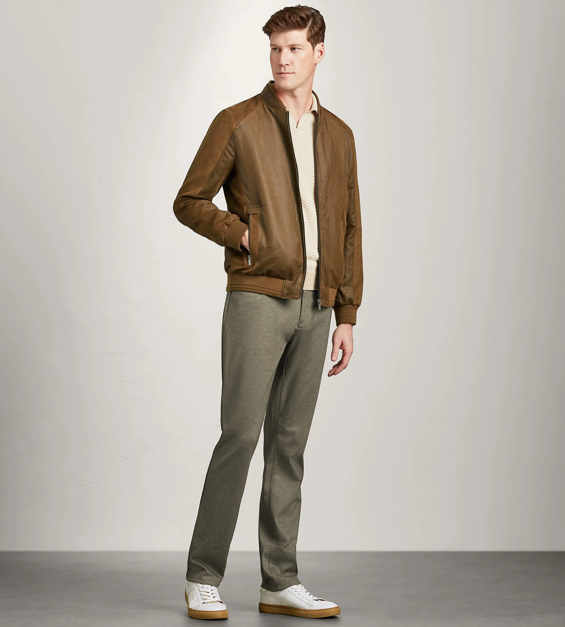 Modern Fit Vegan Suede Jacket