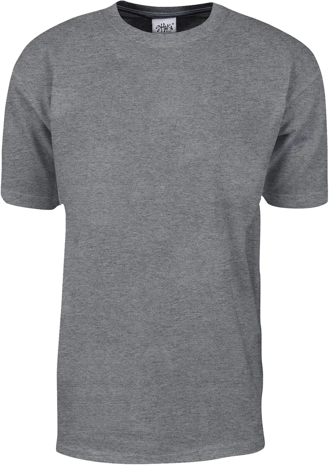 Shaka Wear Men's T Shirt – Max Heavyweight Cotton Short Sleeve Crew Neck Plain Tee Top Tshirts Regular Big Tall Size S-7XL
