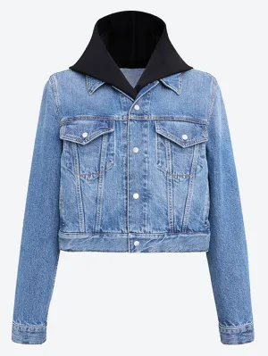 Stone denim hooded jacket