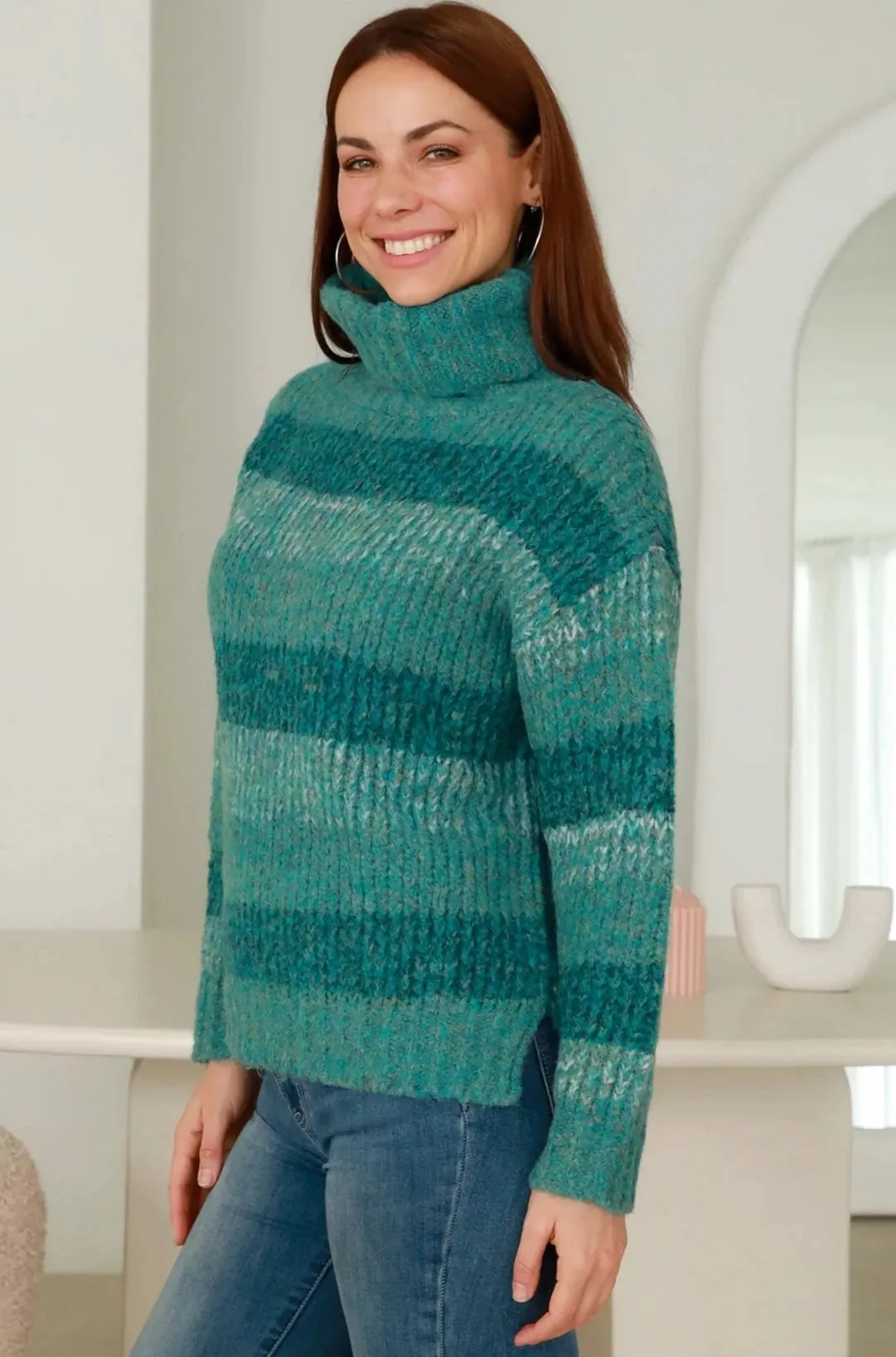 VENUS ROLL NECK KNIT EMERALD