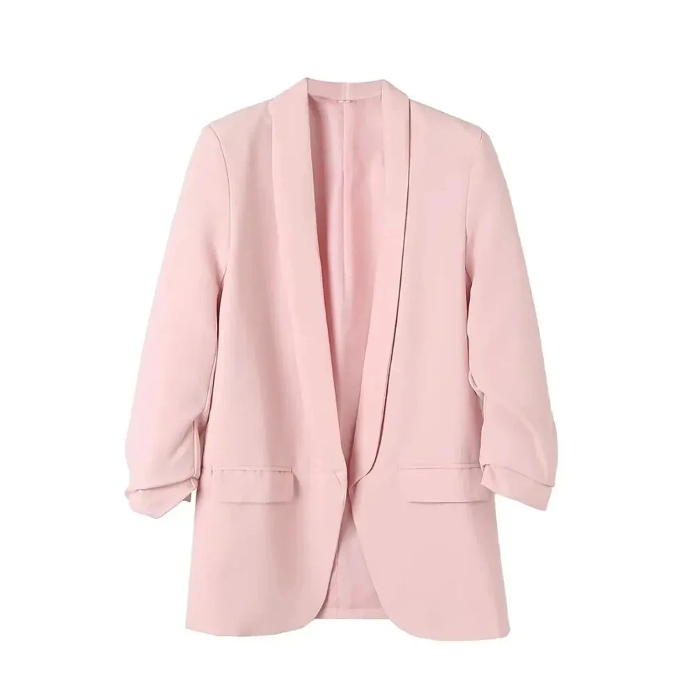 Women's Office Wear Open Blazer Fashion Designer Jackets