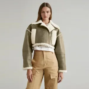 Women's Winter Streetwear Jacket  Short Zipper Coat with Turn-Down Collar
